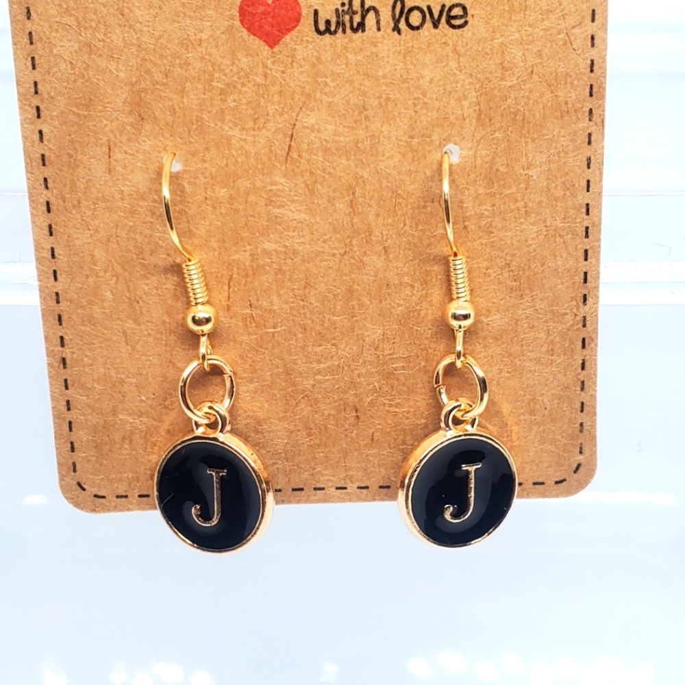 7/$10 J Initial Earrings, New